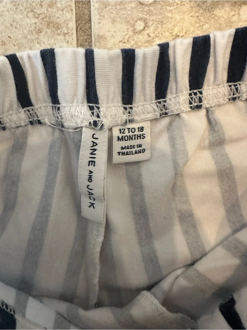 Janie and Jack Navy & White Striped Wide-Leg Culottes Set